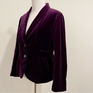 J. Crew Purple Velvet Blazer Jacket